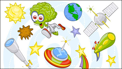 Cartoon espacio patrn 02 - vector de material