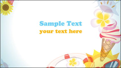 Cartoon Summer Picture 04 - vector de material