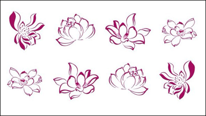 Zhang estilo material de dibujo lineal de loto Daqian
