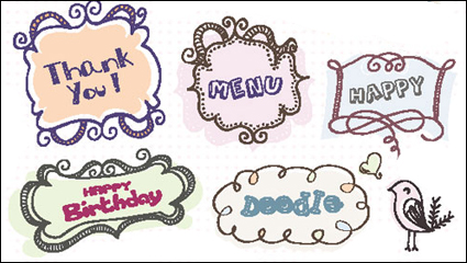Caricatura lindo encaje 04 - vector de material