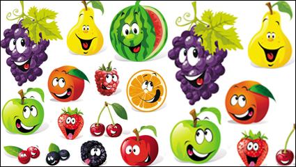 Expresin de fruta de dibujos animados - vector de material