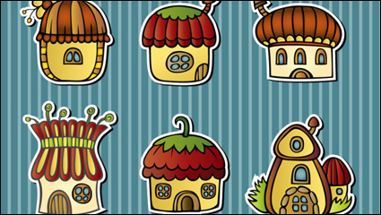 Setas de dibujos animados casa 01 - vector de material