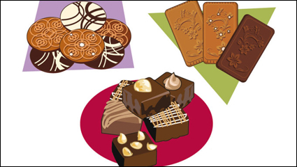 Pasteles de dibujos animados 01 - vector de material