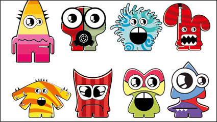 Cartoon Little Monsters 01 - vector de material
