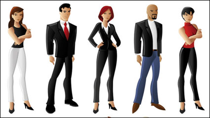 Personajes de dibujos animados 02 trabajadores de cuello blanco - vector de material
