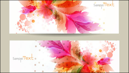 Floral de la bandera 01 - vector de material