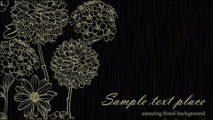 Exquisito negro y grficos de lnea blanca fondo 01 - vector de material