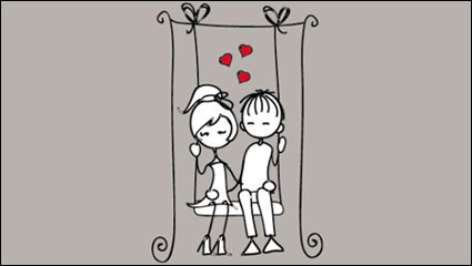 Lnea de arte vectorial de San Valentn 05 - vector de material