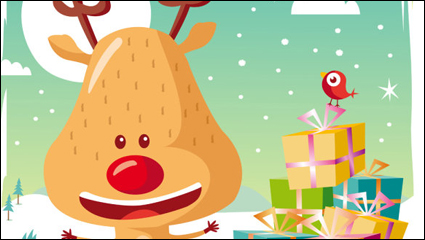 Cartoon Christmas elk 02 - vector de material