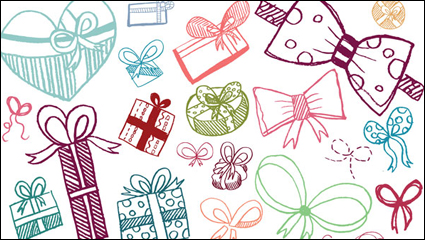 Vector de material arco de regalo pintado a mano precioso