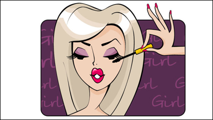 Belleza ilustrador de dibujos animados 04 - vector de material