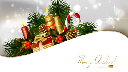 Decoracin de Navidad de fondo 02 - vector de material