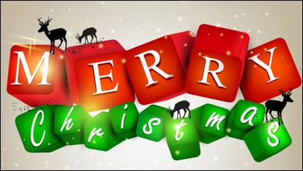 Color de fondo con elementos de la Navidad 05 - vector de material