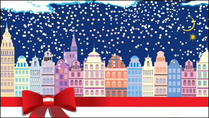 Cartoon Casa de la Navidad de fondo 05 - vector de material