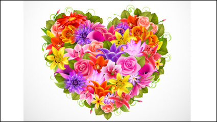 San Valentn de flores de fondo 02 - vector de material