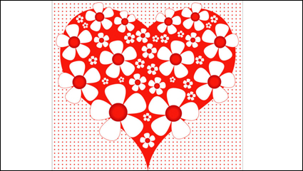 Da de San Valentn tarjeta en forma de corazn 03 - vector de material