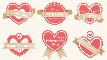 Valentine etiquetas - vector de material