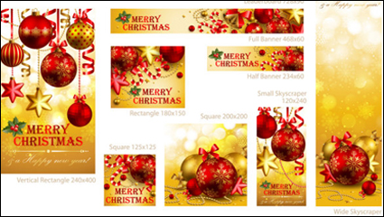 La Navidad hermosa material de promocin 01 - vector de material