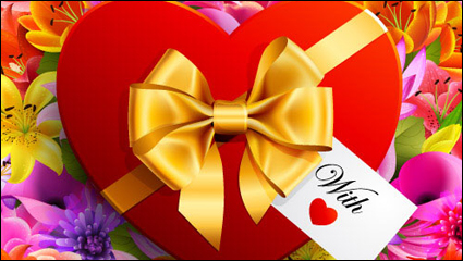 San Valentn de flores de fondo 03 - vector de material