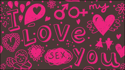 Corazones de San Valentn de fondo 02 - vector de material