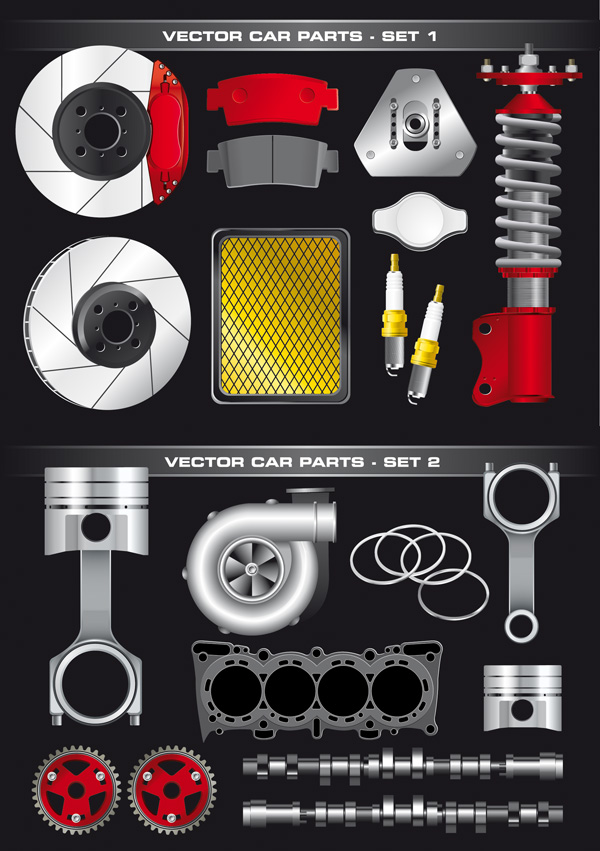 Auto Parts material de vectores