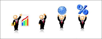 Persona de negocios en el icono de imagen de los vectores de material