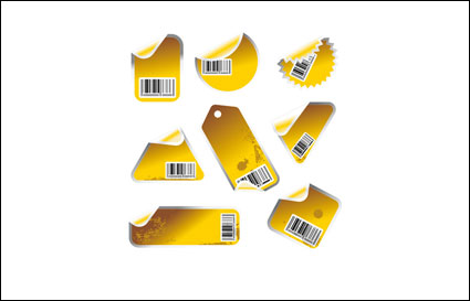 Ángulo de la etiqueta de cdigo de barras icono vector material