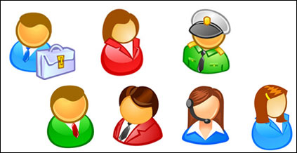 Personas en el icono de usuario de material de vectores