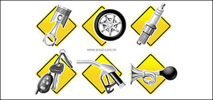 Auto Parts icono de la serie de vectores de material