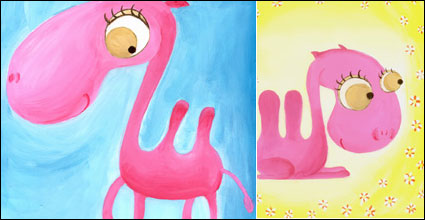 Pink camellos vector material