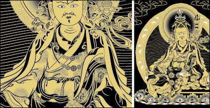 Gur Padmasambhava Thangka vector