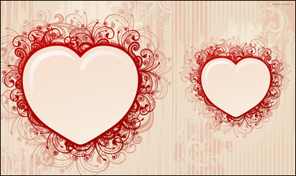 En forma de corazn vector patrn de material