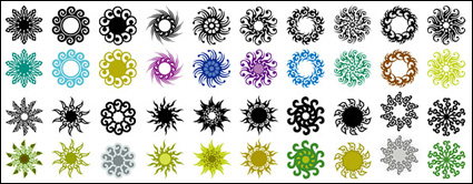 Variedad de elementos clsicos en un patrn circular de material vector-3