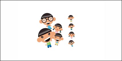 Vector de caracteres de los niños de material
