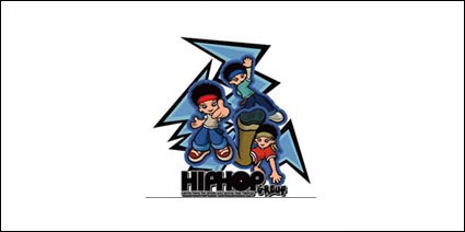 Hip-hop de dibujos animados de vectores de material