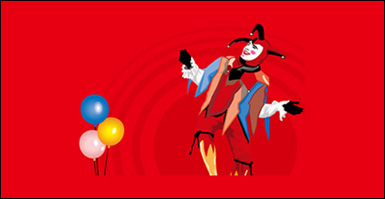 Globos y payasos vector material