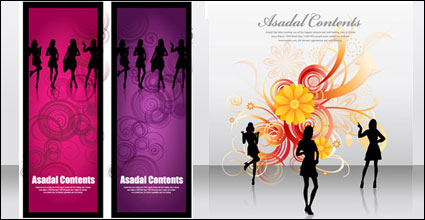 Las flores femeninas siluetas vector