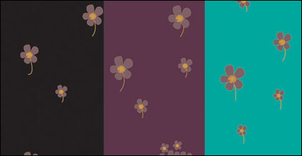Tres flores de color del material vector de fondo