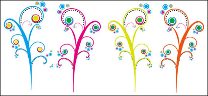 Árbol de flores de color Vector