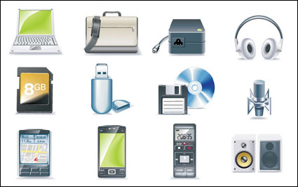 Bolsa de ordenador, la tarjeta de memoria usb, disco u, la navegacin por satlite, grabadora de voz de vectores
