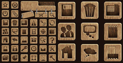 Icono de la madera el material de vectores