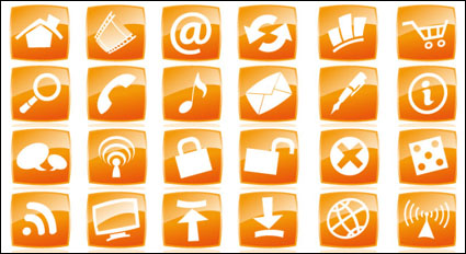 Naranja pgina iconos vectoriales