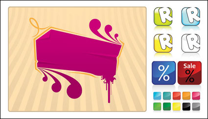 Vector botn decorativo