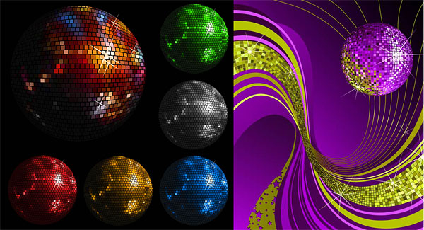 Disco ball Vector material de cristal