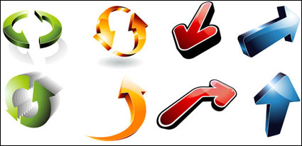 -Tres flechas dimensiones materiales de la serie Vector
