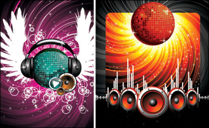 Auriculares, altavoces, Star, una bola de cristal Vector
