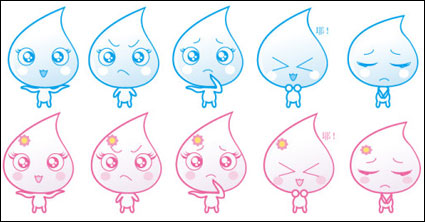 Expresin de Vector de dibujos animados de gotas de agua