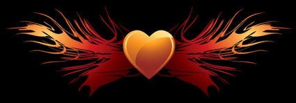 En forma de corazn alas de vectores