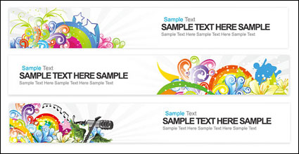 guitarra vector banner micrfono