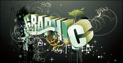 Vector tres caracteres grficos tridimensionales